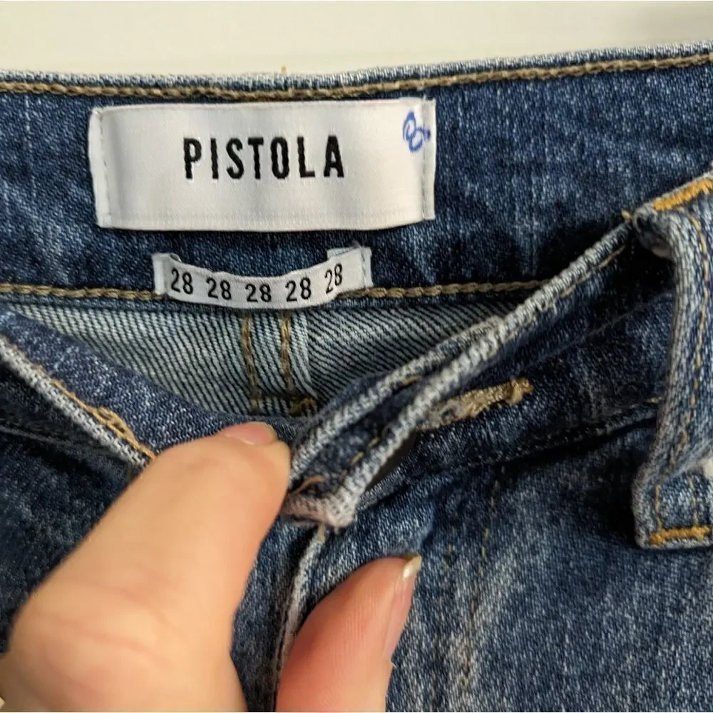 Pistola Monroe Cute yellow and blue accents on these jeans
